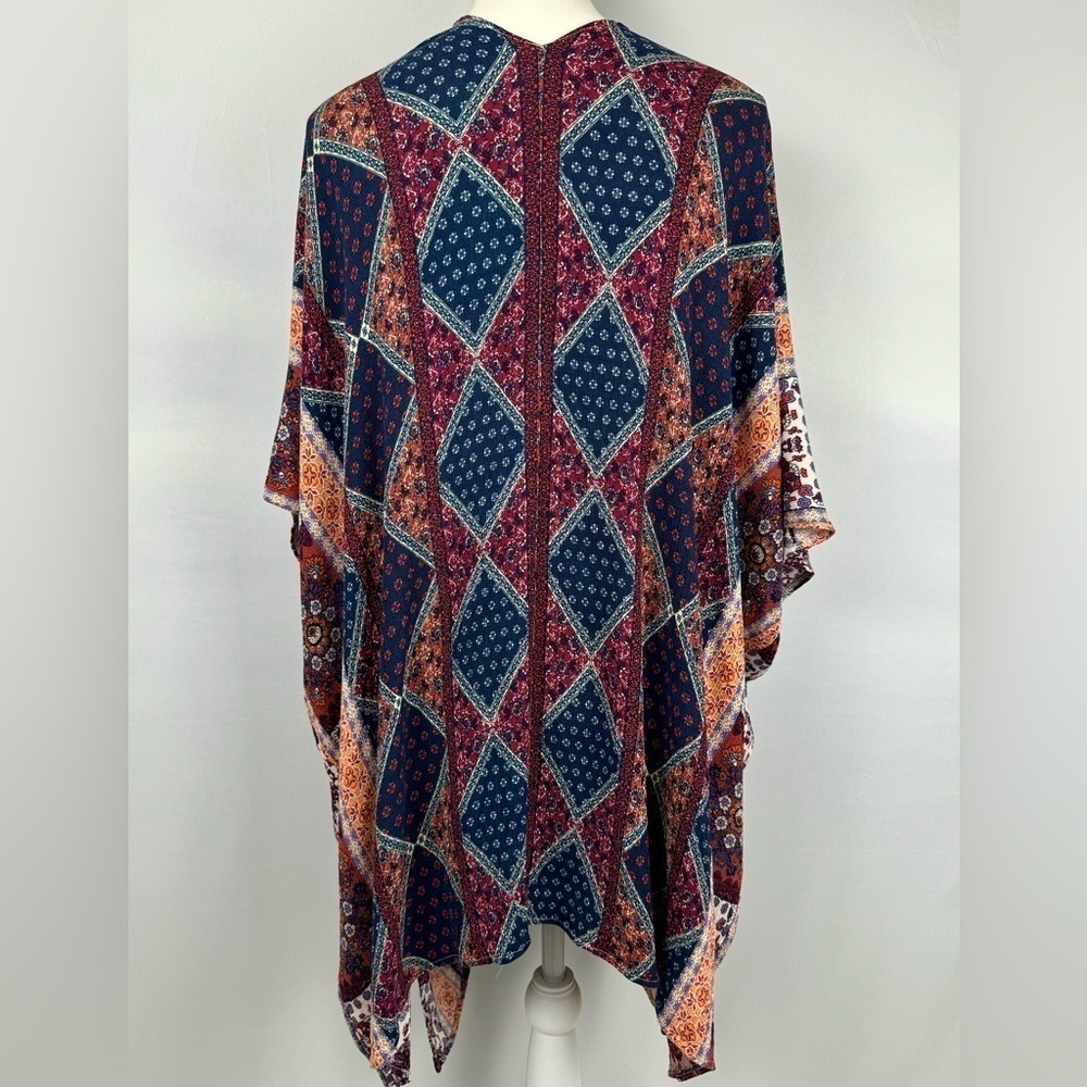 Altar’d State Boho Guaze Kimono Wrap Swim Coverup Lightweight Patchwork Print - Picture 4 of 7